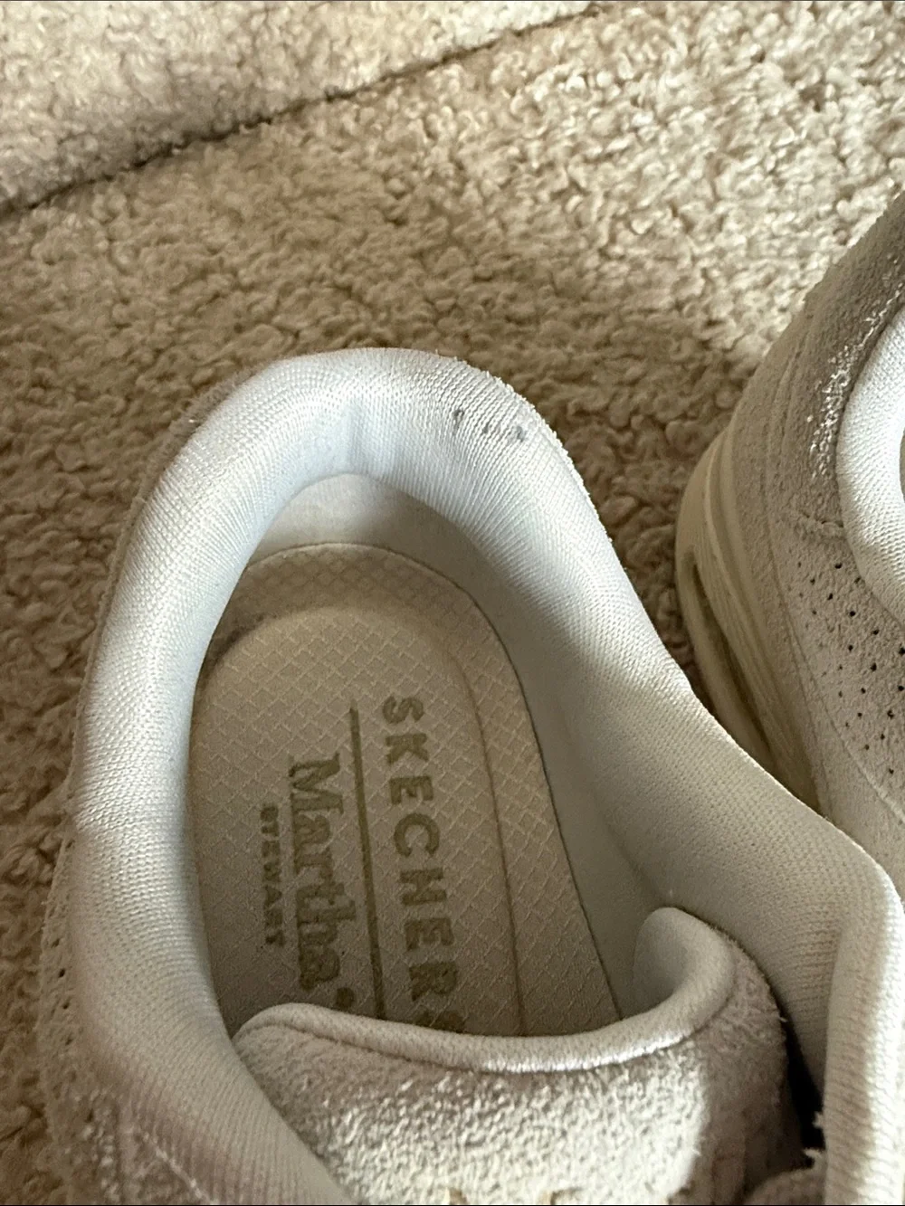Martha Stewart Skechers Cream Suede-Style Comfort Sneakers size 8